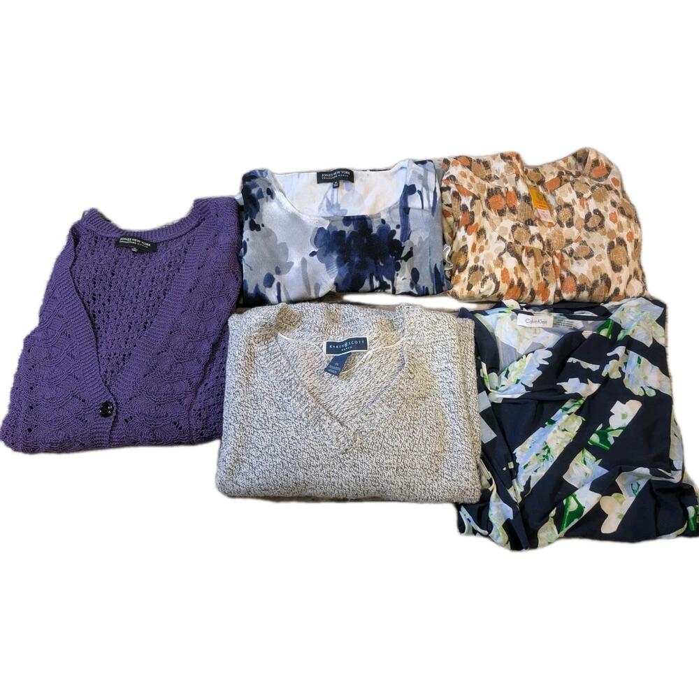 Lot Of Five Women's 1X Tops Various Brands Jones, Calvin,Karen And More